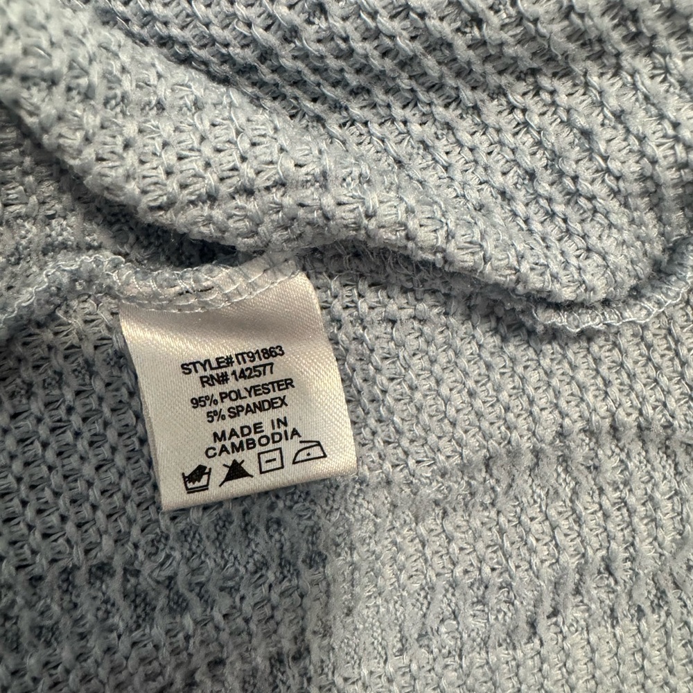 Blue Ruffled Knit Sweater - Picture 6 of 7